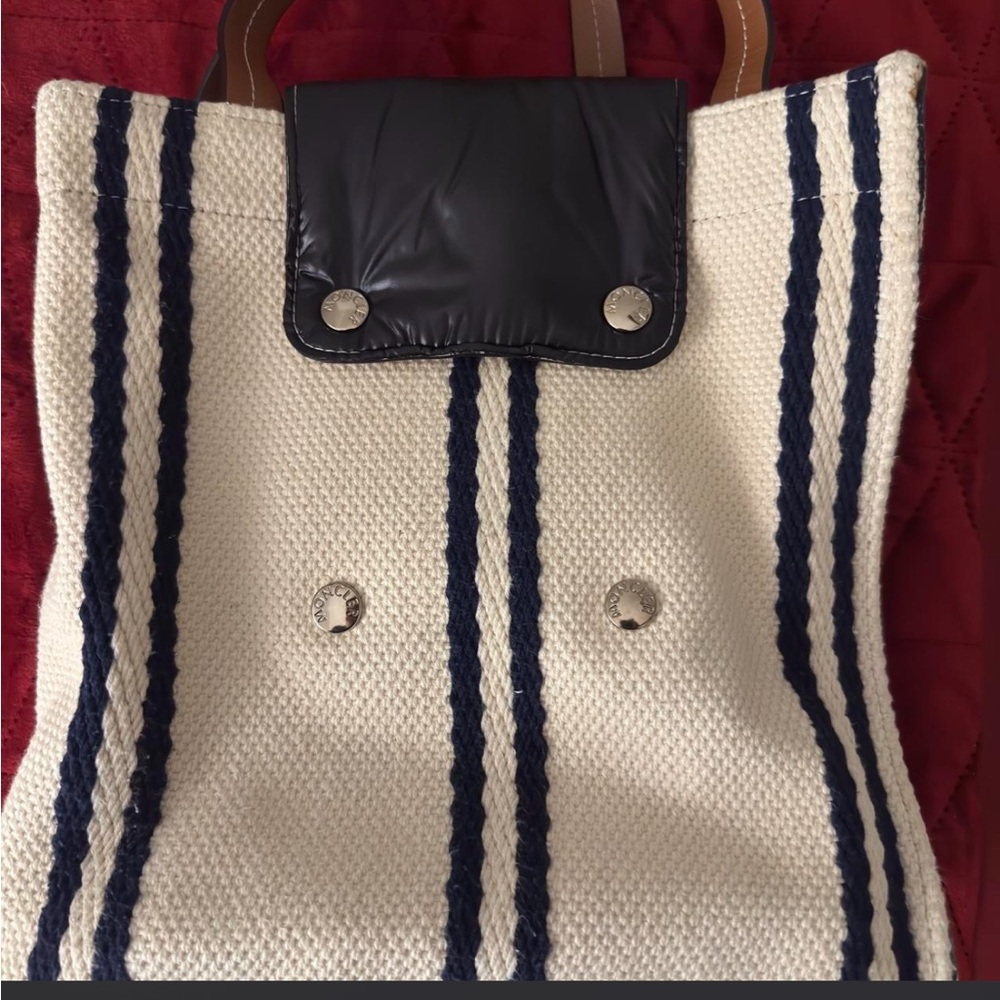 Moncler Blue and White Patterned Tote - Picture 2 of 8